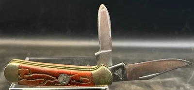 vintage Frost Cutlery pocket knife Solingen Steel 2 Blades, Red, Flying Eagle - Image 1 of 4