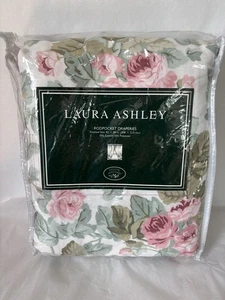 Laura Ashley Cottage Rose Rod Pocket Drapes 82x84” New Old Stock Curtains - Picture 1 of 3