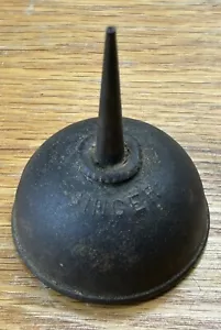 Vintage Singer Sewing Small Mini Oil Can Tin Thumb Style Screw Top - Picture 1 of 5