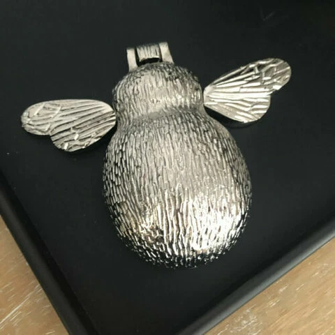 Solid Brass Bumble Bee Door Knocker - Antique Vintage Nickel Plated Working Gift Cover