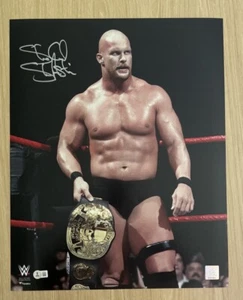 FOTO 16X20 FIRMADA POR STONE COLD STEVE AUSTIN WWE STUNNER BECKETT BAS - Imagen 1 de 3