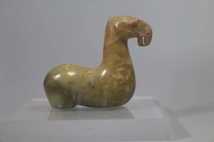 old Chinese Han Dy Brown Qin Green Jade Carved Vivid Horse Figure Statue - Picture 1 of 20