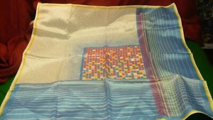 Japan 26" square polka dot scarf squares geometric acetate kerchief S280 - Picture 1 of 4
