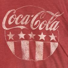 COCA-COLA  Stars & Stripes Red Coke T-Shirt by Old Navy Large Small Holes Spots