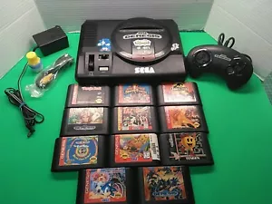 Sega Genesis 1 System W/ 11 Games Includes X-Men And Sonic Spinball - Picture 1 of 24
