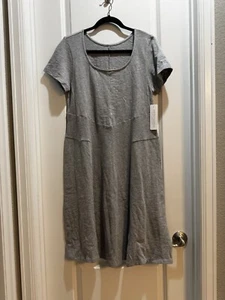 Nuevo con etiquetas Vestido Suave Surroundings Gris Tejido Cuello Redondo Manga Corta Algodón abertura Media - Imagen 1 de 6