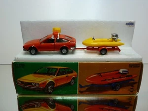 MERCURY 415 ALFA ROMEO ALFETTA GT + INFLATABLE + TRAILER - RED 1:43 RARE - BOXED - Imagen 1 de 12