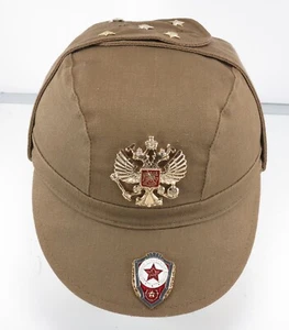 Russian USSR Soviet Union CCCP Military Hat cap army earflap metal pins vintage - Picture 1 of 9