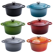 Pentola da cucina grande in ghisa smaltata antiaderente con coperchio 4,7 L di Nuovova