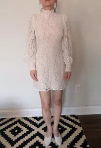 Reformation Lupinenkleid Elfenbein Größe 4 Orig. $ 298 neu mit Etikett - Bild 1 von 5
