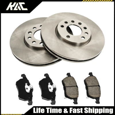 Front Plain Rotors Ceramic Brake Pads For LS1; 2001-03 Saturn L200; LW200; LW300 - Image 1 of 4
