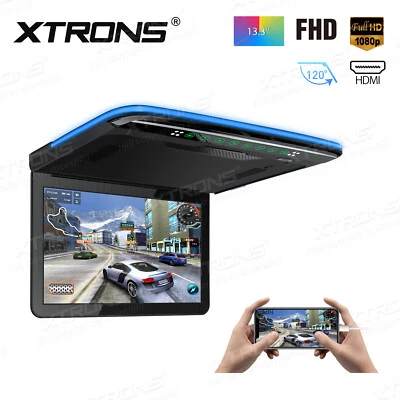 13.3'' Car Flip Down 1920*1080 HD TFT Screen Monitor Roof Mount HDMI/USB/1080P - Image 1 of 4
