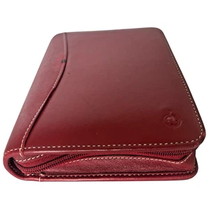 Franklin Covey Planner 6-Ring Red Nappa Leather VINTAGE Cell Phone Holder 5044 - Picture 1 of 16