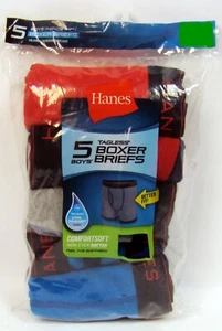 Hanes Boys Boxer Briefs Comfortsoft Tagless 5 Pack XL 18-20 29.5-32.5" - Picture 1 of 4