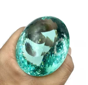Ocean Blue 500 Ct+ Certified Huge Topaz Oval Cut Brazilian Natural Gemstone - Picture 1 of 6