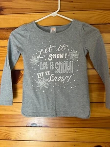 Gymboree Cozy Ski Lodge Let It Snow Tunic Shirt EUC Cozy Grey Top Girls 6 - Picture 1 of 2