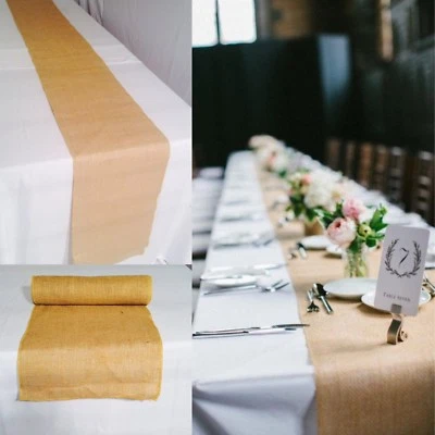 Burlap Table Runner 14" x 72" 100% JUTE BURLAP TABLE DECOR WEDDING EVENT SHOW - Image 1 of 4