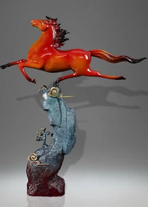 Caballo de Bronce Caballo Volador Camina en el Cielo Adornos Corcel Alto Colección de Regalo - Imagen 1 de 9