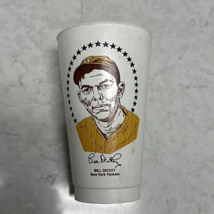 1973 7-11 HOF Slurpee Cups BILL DICKEY New York Yankees Seven Eleven Baseball - Picture 1 of 4