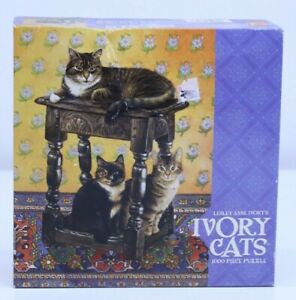 Ceaco Ivory Cats Lesley Anne NIB 1000 Piece Jigsaw Puzzle Gemma 2006 3323-5 USA