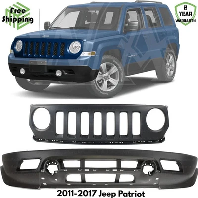 Front Bumper Cover Fascia & Grille Assembly Kit For 2011-2017 Jeep Patriot Foto 1 de 4