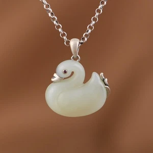 I05 Rimorchio Anatra Di Chiare Giada L Argento Sterling 925 - Foto 1 di 4