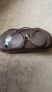 Antique 1/10 12 K Gold Filled Pince Nez Folding Eyeglasses - Picture 1 of 11