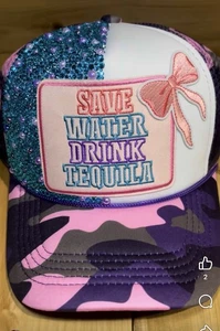 Save Water Drink Tequila Custom Camouflage Trucker Hat - Picture 1 of 1