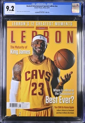 LEBRON JAMES RARO Beckett Cubierta Quiosco Mag Cleveland Cavs 2014 CGC 9.2 Foto 1 de 3