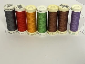 Lot Of 7 Sulky T~ 250 Yards Rayon 40 WT SEWING THREAD Ref Orange Green Purple - Picture 1 of 5