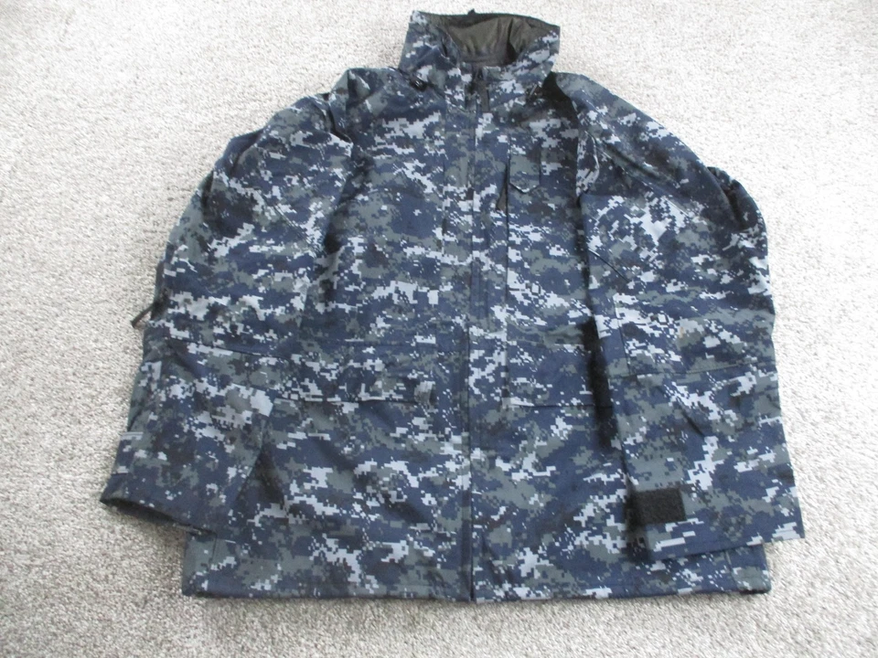 US Navy NWU Type I Parka Mens Medium Regular Blue Digital Camo Gore-Tex Jacket - Image 1 of 4