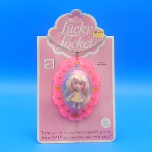 Vintage Liddle Kiddles LOUISE LUCKY LOCKET Doll Necklace Jewelry Mattel ON CARD - Picture 1 of 5