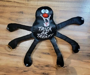 Vintage Spinne Halloween Fensterklammer Saugnapf Satin Plüsch 90er LESEN - Bild 1 von 8