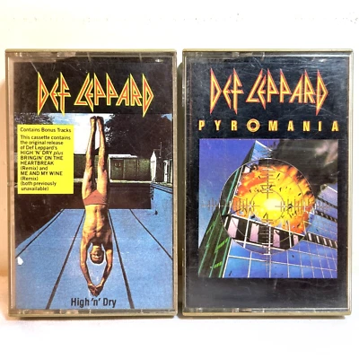 DEF LEPPARD: HIGH 'N' DRY / PYROMANIA (Cassette) Heavy Metal, Hard Rock - Image 1 of 4