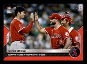2022 Topps Now Red Parallel #741 Patrick Sandoval Angels 3/10 - Picture 1 of 2