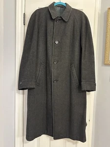 Vintage Hart Schaffer & Marx Single Breast Herringbone Wool Coat 42-44 - Picture 1 of 18