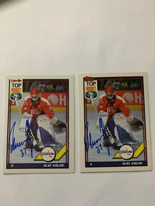 2 Olaf Kolzig autographed rookie hockey cards - Picture 1 of 2