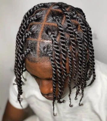 Peinado afro para hombre trenzas retorcidas piel de polietileno cabello humano toupee para hombres negros  Foto 1 de 4