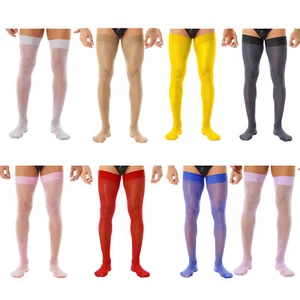 DE Herrenstrümpfe Dünne Stretch Overknee Strümpfe Kniestrümpfe Erotik Dessous - Picture 1 of 64