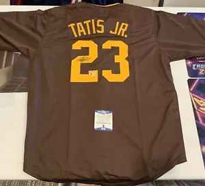 Camiseta deportiva autografiada de Fernando Tatis JR de los Padres de San Diego con certificación Beckett - Imagen 1 de 1