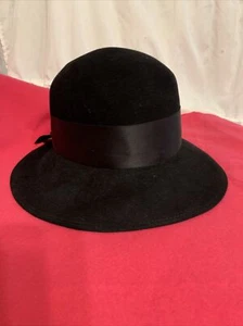 Patricia Underwood Vintage Black Hat .With Price Tag From Sac Fifth Ave - Picture 1 of 7