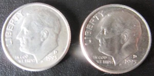 1993-D Roosevelt Dime Error - Improperly Annealed Planchet - Black Beauty - Picture 1 of 4