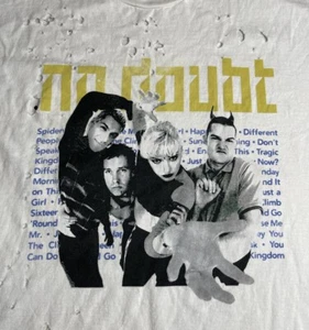 NO DOUBT TRAGIC KINGDOM T SHIRT Sz S/M Oversized Retro 2022 Distressed White Y2K - Picture 1 of 8