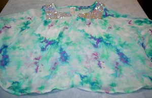Girls size 20 sheer sequin trim tunic top shirt New - Picture 1 of 3