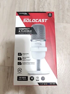 NEW HyperX SoloCast Wired Cardioid USB Condenser Gaming Microphone White NIB - Photo 1/16