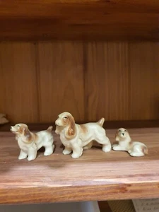 Antiguo conjunto Familia de perros cocker de porcelana fina 3 piezas años 60 - Imagen 1 de 8