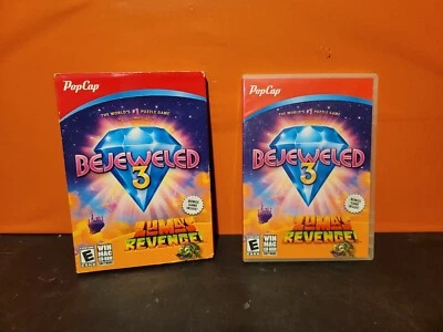 PopCap Bejeweled 3 & Zumas Revenge (Windows Mac CD, 2012) Complete w Slipcover - Image 1 of 2