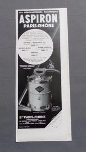 PUBLICITE ANCIENNE ADVERT CLIPPING 191017 ASPIRATEUR DEPOUSIEREURS ASPIRON PARIS - Picture 1 of 1