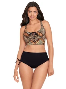 Skinny Dippers Women's Mazie Felicity Bikini Top Swimwear Black Size XL - Picture 1 of 4