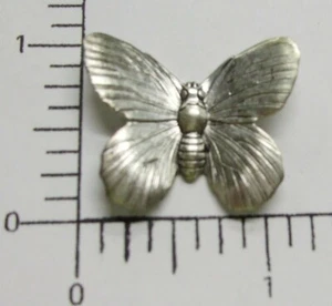 35334 2 Pc Matte Silver Oxidized Victorian Butterfly Brass Jewelry Finding - Picture 1 of 1